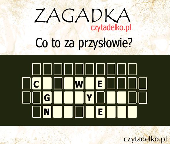 Co to za przysłowie?